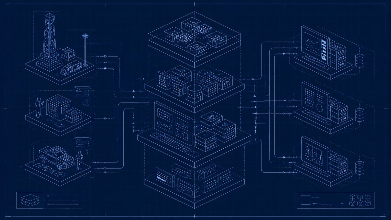 Blueprint diagram of connected operating systems
