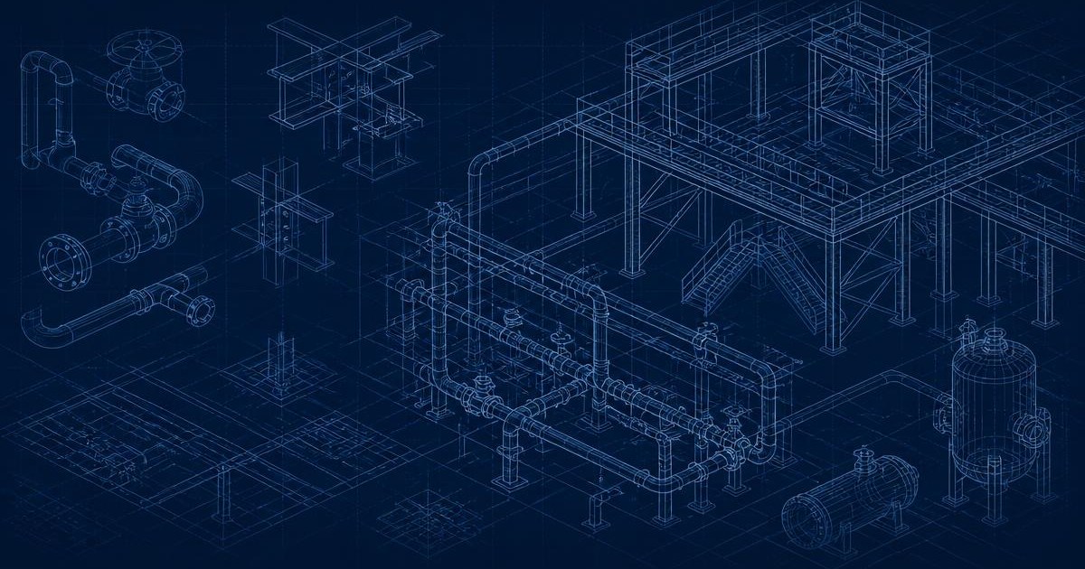 Blueprint drawing of operating systems connected across a company